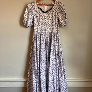 SOLD Elegant Purple Floral Maxi Dress